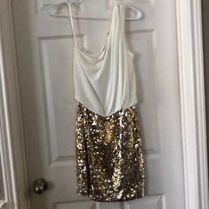 One shoulder sequin dress